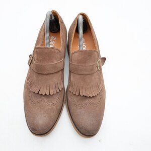 Blackstone Kiltie  Men's Size EU 41 Brown Suede Leather Loafers with Buckles